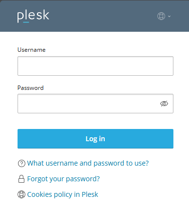 Plesk Login page