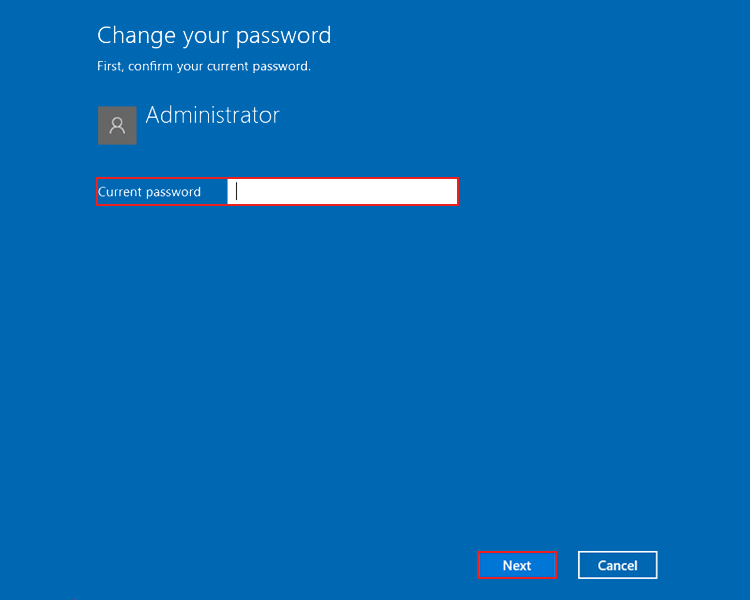 provide current user password