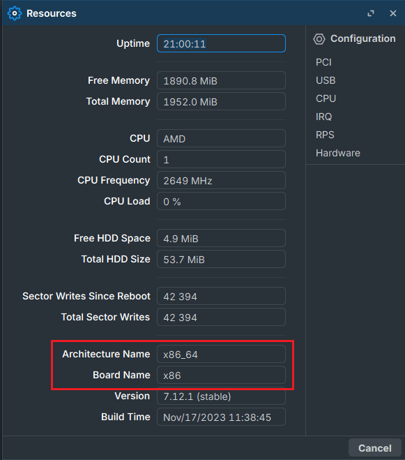 check you device architecture in resources tab