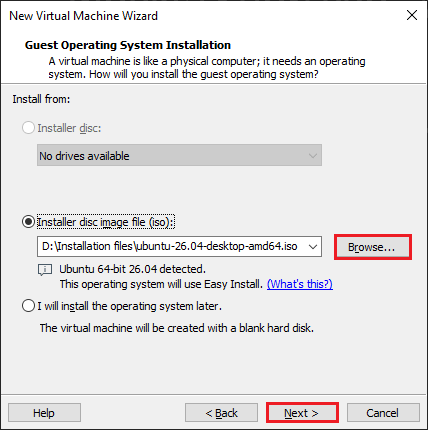 select Ubuntu desktop installer ISO