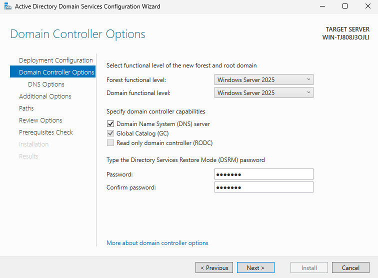 setting password to forest 