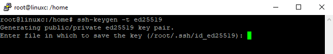specifiy destinaion for ssh key in linux terminal