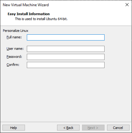 specify user information for your Ubuntu