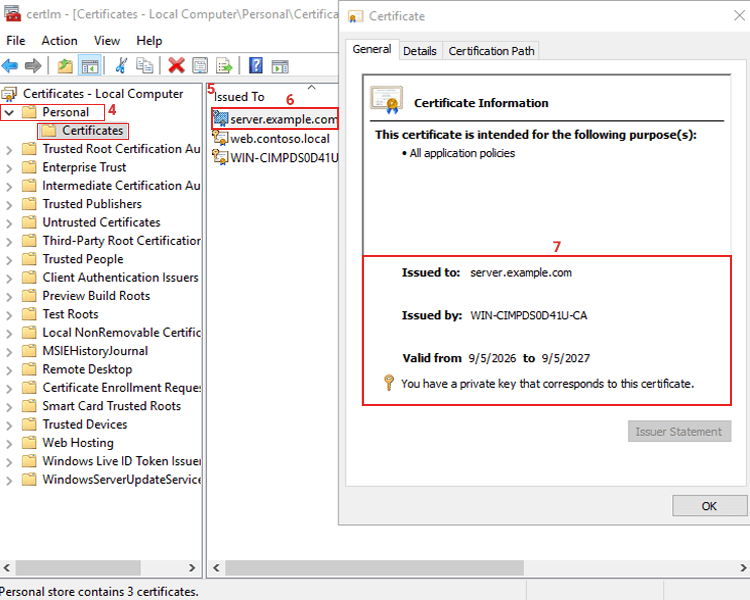 verify ssl certificate on windows server