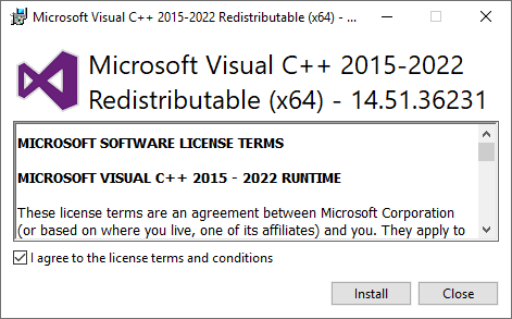visual C++ terms