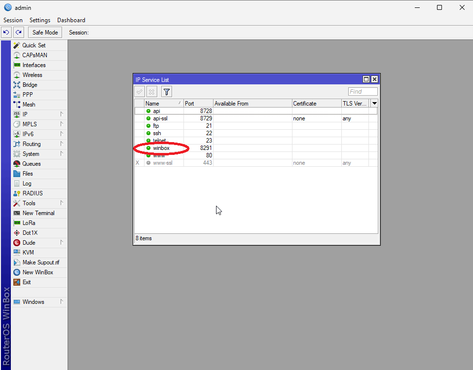 duble-Click on Service